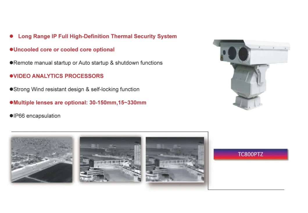 Ulirvision Network Camera Thermal Security Monitoring System with Large Zoom Lens Tc800PTZ