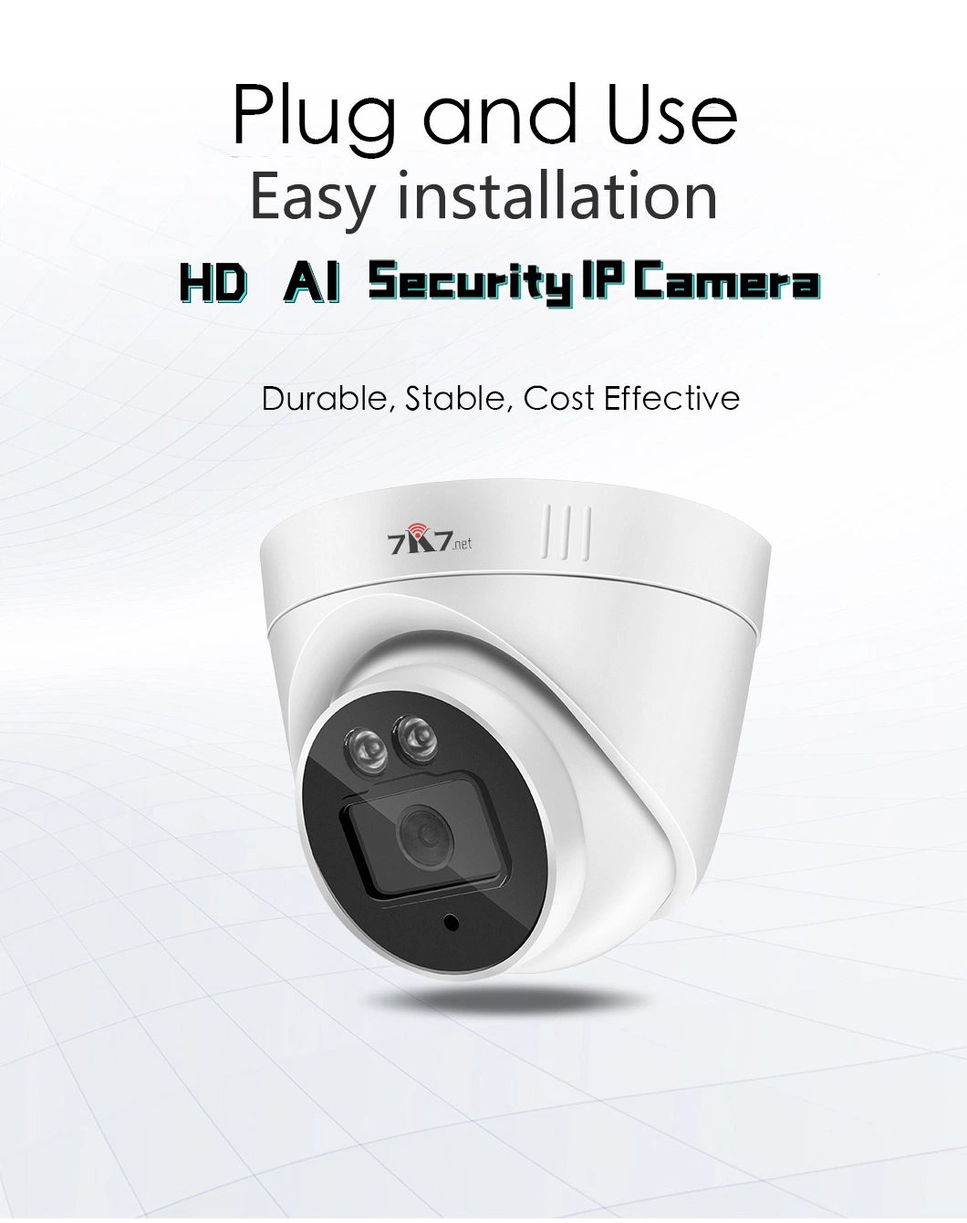 3MP Indoor Dome Security IP Camera Night Vision CCTV Camera Ai Camera