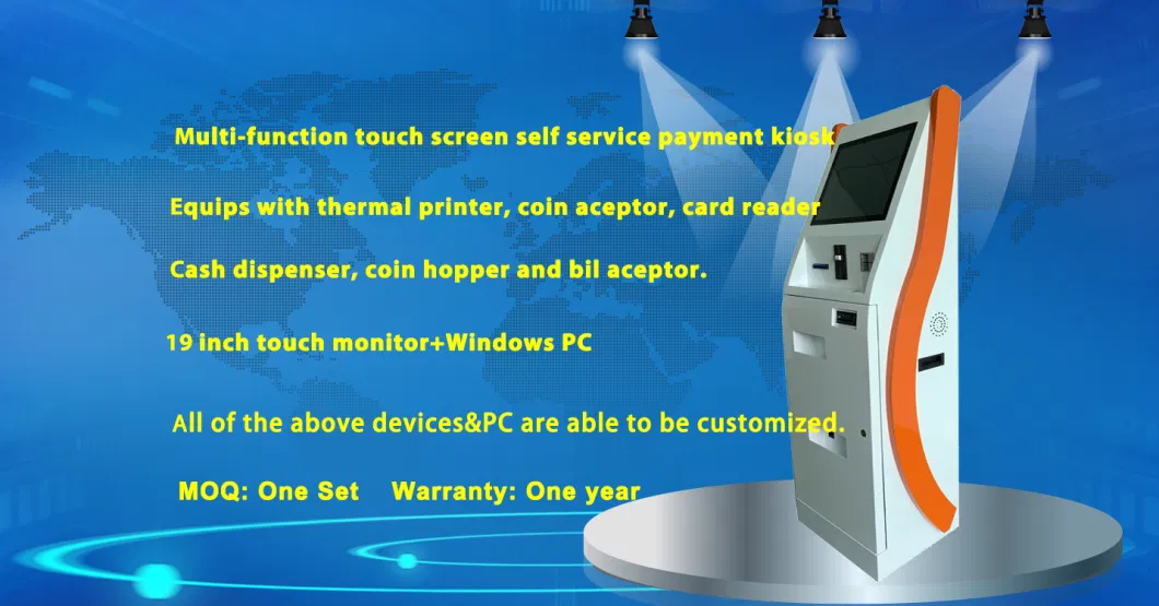 All in One Auto Bill Coin Receiver Self Service Touch Payment Kiosk