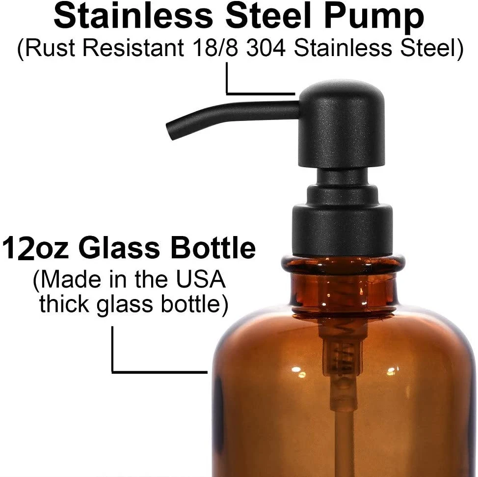 Mini Glass Jar Children&prime;s Soap Dispenser with 304 Stainless Steel Pump Kitchen Bathroom Accessories Wholesale