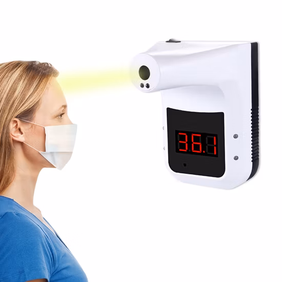 Access Control Gate Systems Human Body Temperature Sensor Detection Infrared Thermometer Face Recognition Device