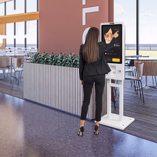 Fast Food 24 27 32 Inch POS Touch Screen Self Checkout Machine Self Service Payment Order Kiosk for Kfc/Restaurants
